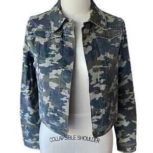 NWOT ~ JOUJOU Camo Women's Cotton Print Jacket ~ MEDIUM Camouflage Coat